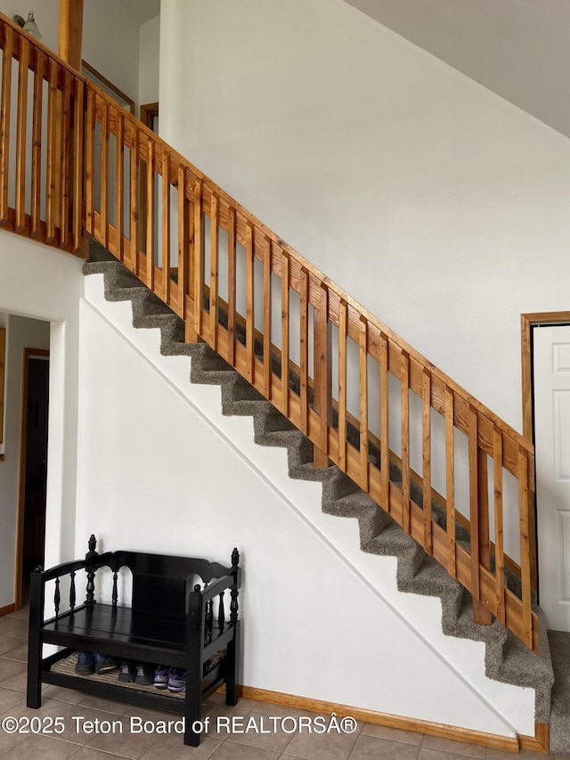 522 El Clark Ln, Smoot, WY 83126 - staircase with tile patterned flooring