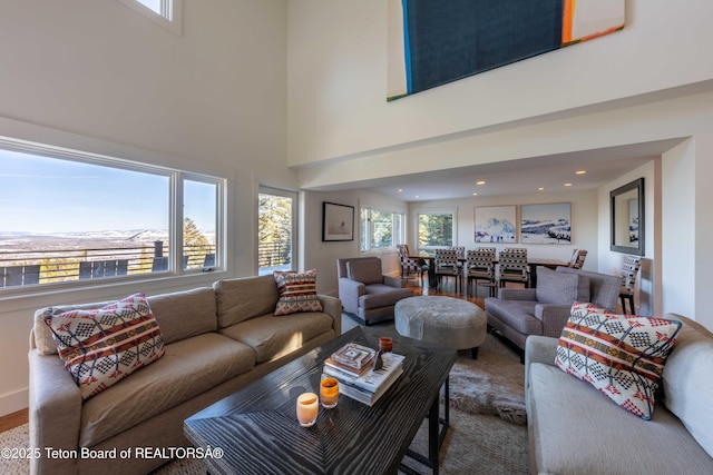 6960 Lupine Trl, Wilson, WY 83001 - living area featuring a high ceiling