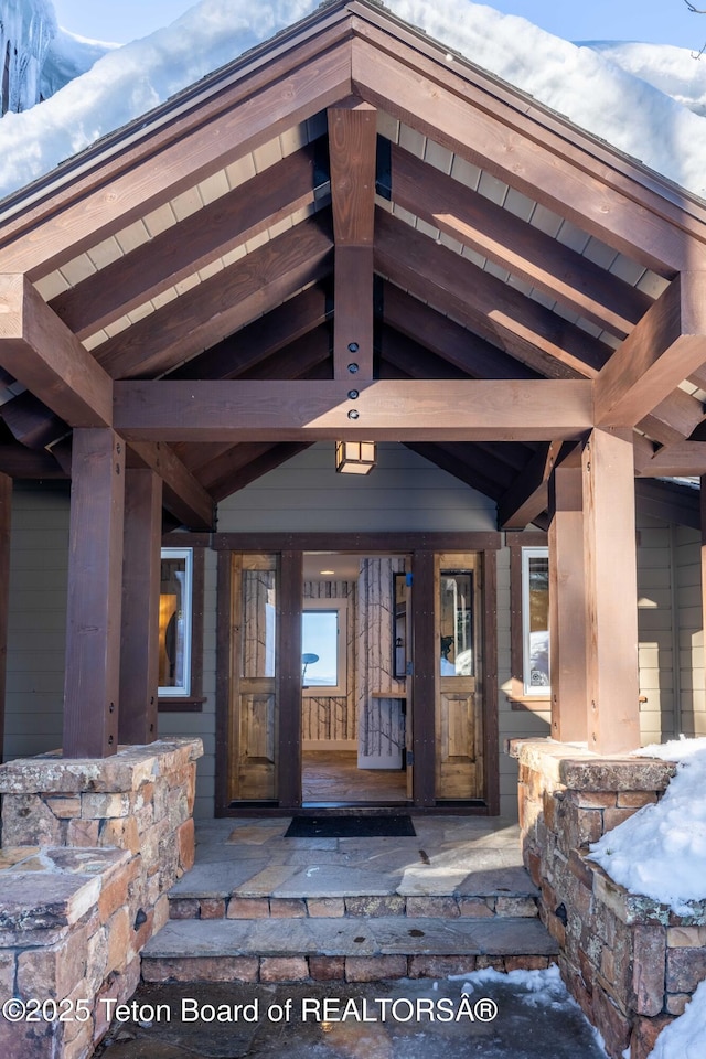 6960 Lupine Trl, Wilson, WY 83001 - property entrance featuring a porch