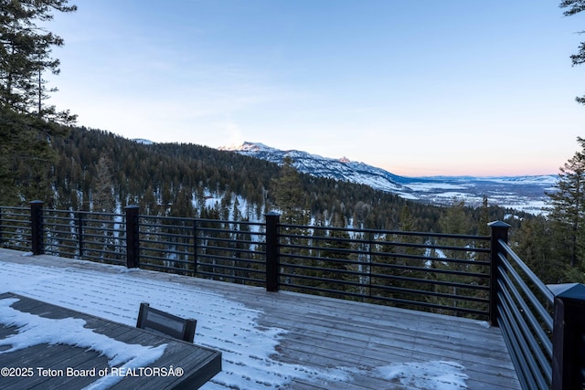 6960 Lupine Trl, Wilson, WY 83001 - snow covered deck with a mountain view