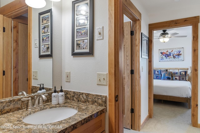 371 Snow King Loop, Jackson, WY 83001 - ensuite bathroom featuring vanity and a ceiling fan