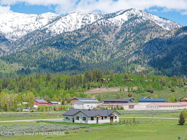 185 Columbine St, Alpine, WY 83128 - view of mountain background featuring a heavily wooded area