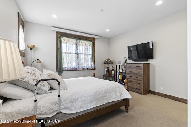 444 Riverview Dr, Alpine, WY 83128 - bedroom with carpet flooring, recessed lighting, and baseboards