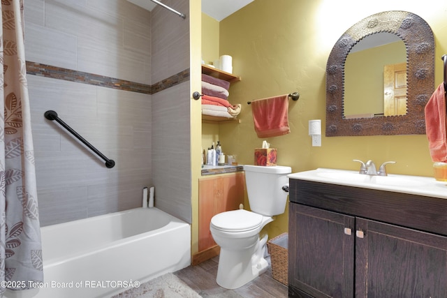 57 Lynx Trl, Alpine, WY 83128 - bathroom with toilet, vanity, and shower / tub combo