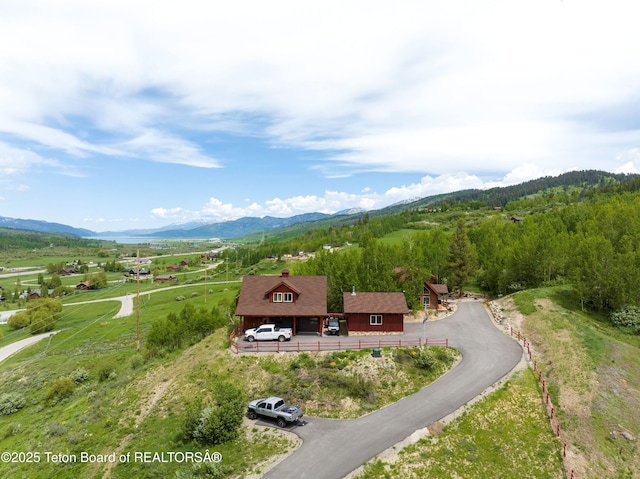 57 Lynx Trl, Alpine, WY 83128 - aerial view of property and surrounding area featuring a mountain backdrop