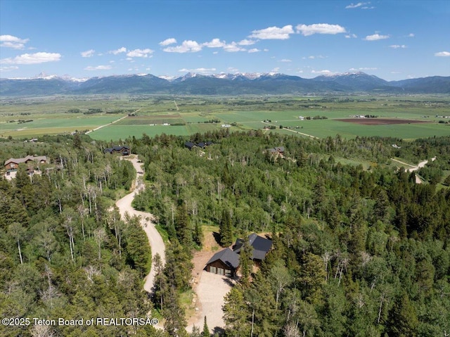 5727 Forest Ridge Rd, Victor, ID 83455 - aerial view of property and surrounding area with a mountainous background and rural landscape