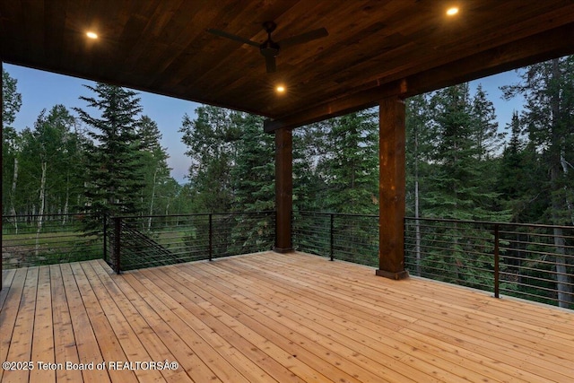 5727 Forest Ridge Rd, Victor, ID 83455 - deck featuring a ceiling fan
