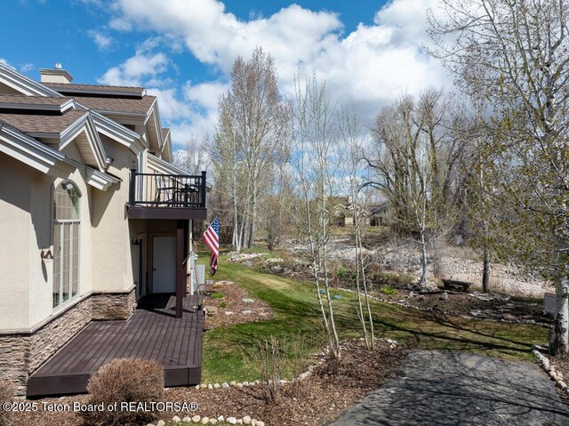 165 Cobble Creek Ln, Driggs, ID 83422 - view of yard with a balcony