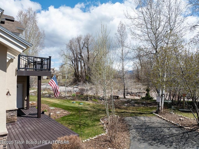 165 Cobble Creek Ln, Driggs, ID 83422 - view of grassy yard featuring a balcony
