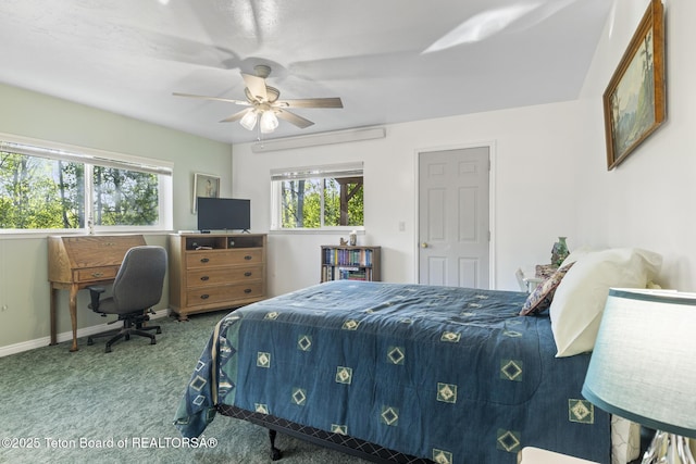 279 Vista E Dr, Star Valley Ranch, WY 83127 - carpeted bedroom featuring baseboards and a ceiling fan