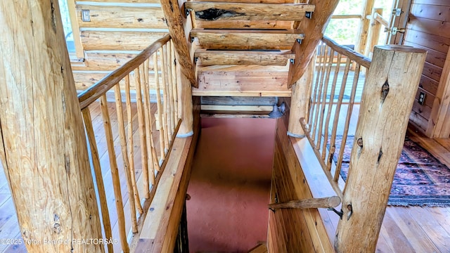 10559 Rammell Mountain Rd, Tetonia, ID 83452 - staircase featuring hardwood / wood-style floors