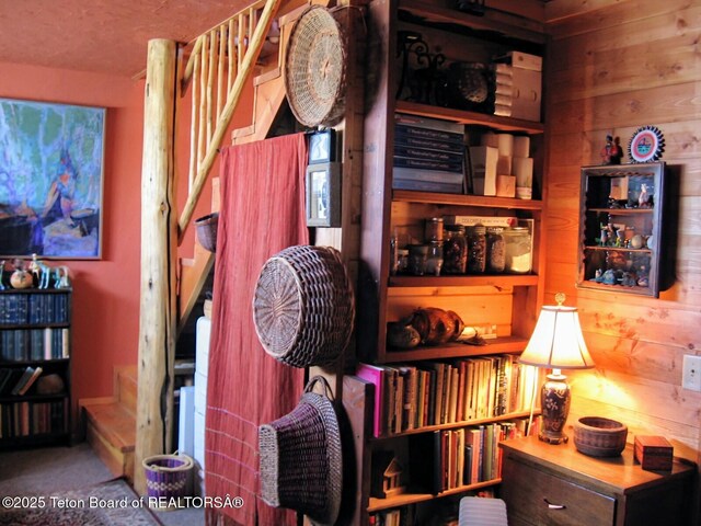 10559 Rammell Mountain Rd, Tetonia, ID 83452 - sitting room with wood walls and carpet