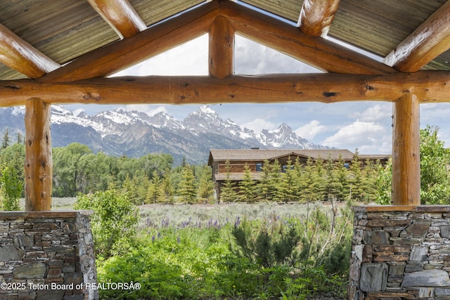 500 E Solitude Dr, Jackson, WY 83001 - view of patio with a mountain view