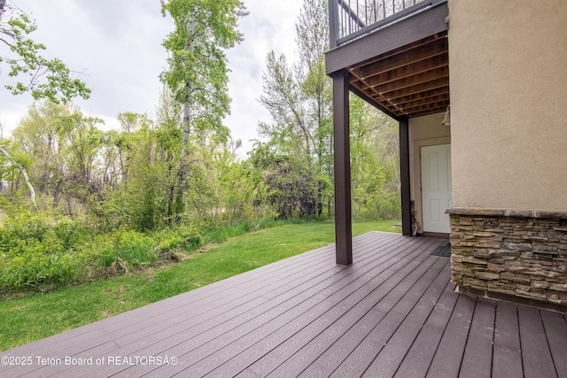 125 Cobble Creek Ln Unit 75, Driggs, ID 83422 - wooden terrace with a yard