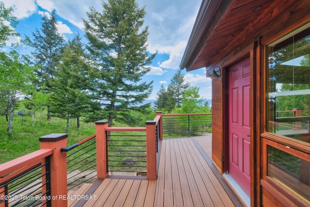 3190 Sorensen Creek Dr, Victor, ID 83455 - view of wooden terrace