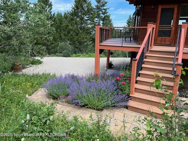 3190 Sorensen Creek Dr, Victor, ID 83455 - view of yard featuring a deck