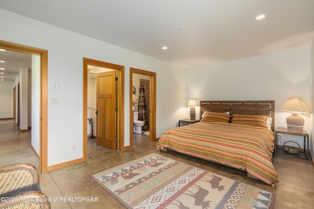 25000 N Deer Ct, Moran, WY 83013 - bedroom featuring recessed lighting, baseboards, and concrete floors