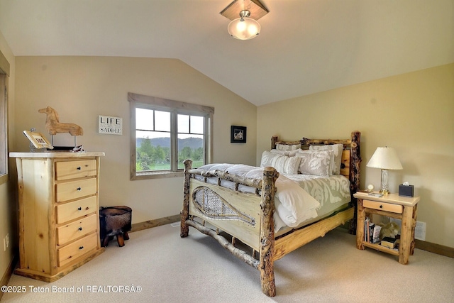 1795 Fumarole Dr, Victor, ID 83455 - bedroom with lofted ceiling and light carpet