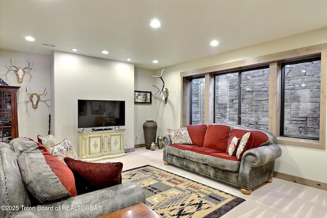1795 Fumarole Dr, Victor, ID 83455 - living area featuring carpet and recessed lighting