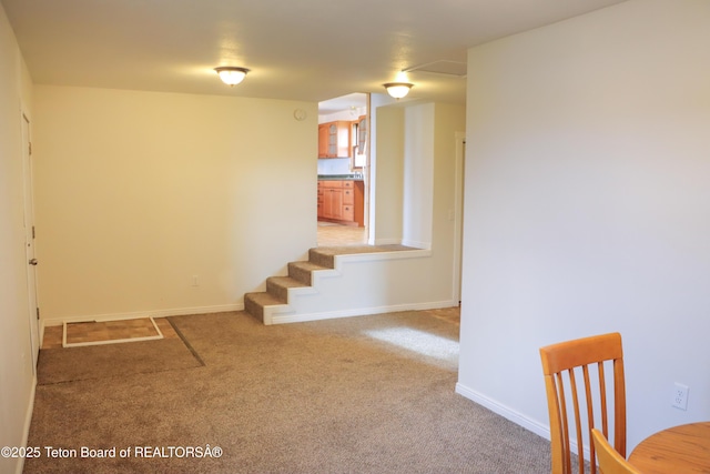 510 Rakestraw Ave, Marbleton, WY 83113 - stairs with carpet flooring and baseboards