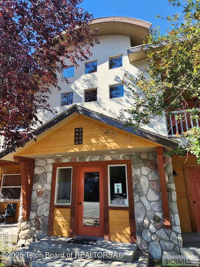 7580 Mountain Laurel Dr Unit A-3, Victor, ID 83455 - view of front of house with stone siding
