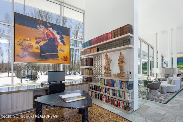 1120 S Thunder Rd, Wilson, WY 83014 - home office with a high ceiling