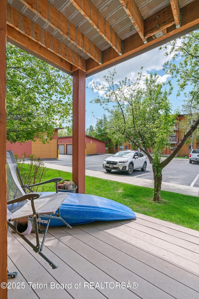 7552 Mountain Laurel Dr Unit D-3, Victor, ID 83455 - wooden terrace with a yard