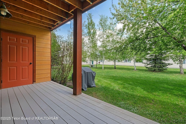 7552 Mountain Laurel Dr Unit D-3, Victor, ID 83455 - wooden terrace featuring a yard