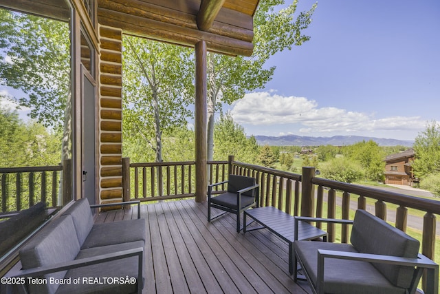 29 Bannock Cir, Victor, ID 83455 - wooden terrace featuring a mountain view