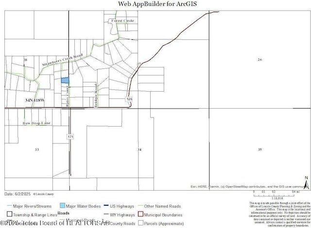 205 Betsy Ct, Bedford, WY 83112 - parcel map