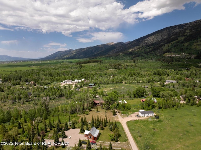 205 Betsy Ct, Bedford, WY 83112 - drone / aerial view of a mountainous background and a heavily wooded area