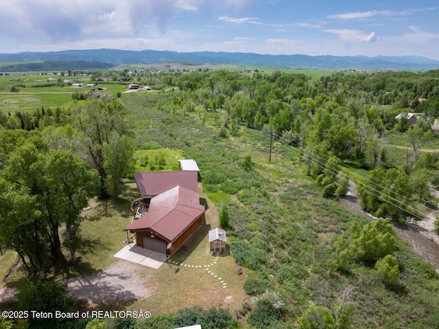 205 Betsy Ct, Bedford, WY 83112 - view of subject property featuring mountains and a heavily wooded area