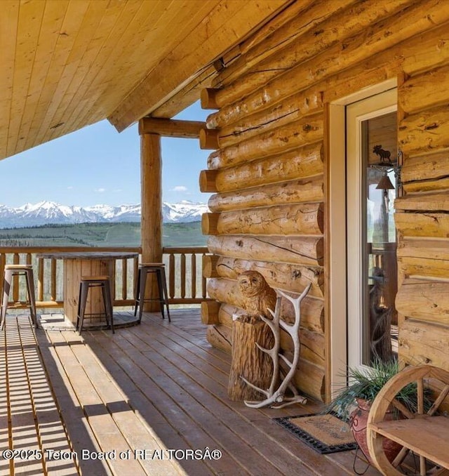 62 Skyline Dr, Bondurant, WY 82922 - deck with a mountain view