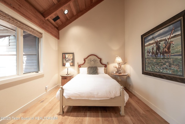 2540 Trader Rd, Jackson, WY 83001 - bedroom featuring wood ceiling, light wood-type flooring, multiple windows, and recessed lighting