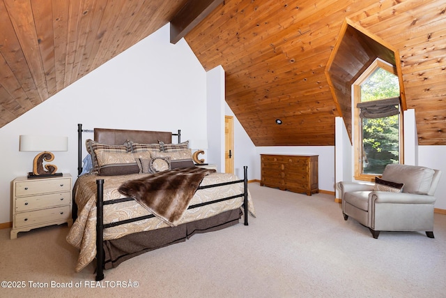 3065 N Mountain Maple Ln, Wilson, WY 83014 - carpeted bedroom featuring baseboards and wooden ceiling