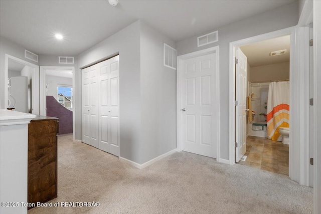 365 Little Greys Lp, Etna, WY 83118 - hallway featuring carpet floors and recessed lighting