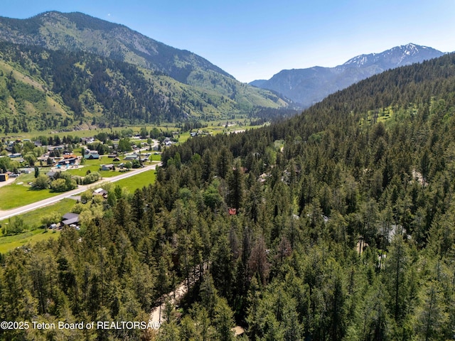 739 Pinecrest, Alpine, WY 83128 - view of mountain backdrop with a heavily wooded area