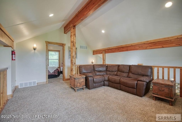 4770 Deer Dr, Island Park, ID 83429 - carpeted living room with recessed lighting
