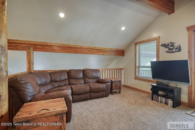 4770 Deer Dr, Island Park, ID 83429 - living area featuring carpet floors, recessed lighting, and baseboards