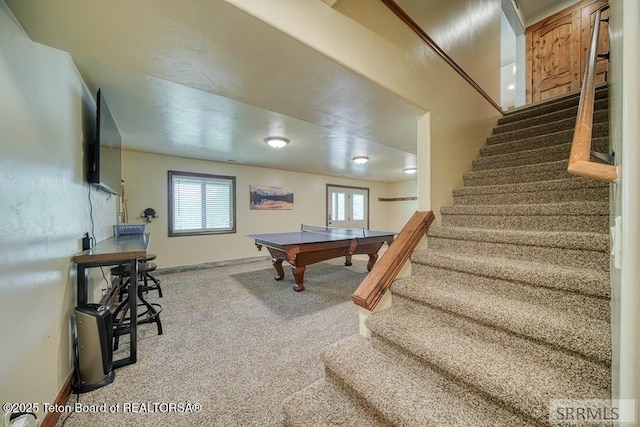 4770 Deer Dr, Island Park, ID 83429 - recreation room featuring carpet floors, baseboards, and billiards