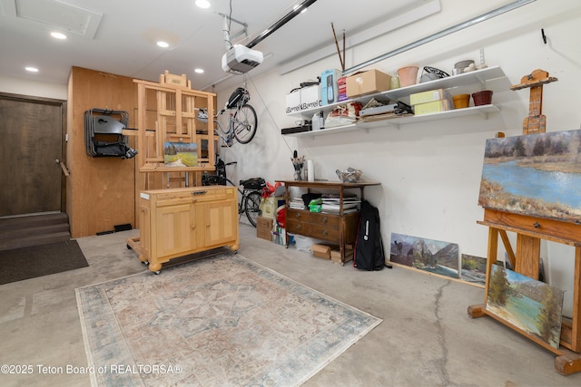 450 E Sagebrush Dr Unit 3-1-A, Jackson, WY 83001 - garage featuring a garage door opener and recessed lighting