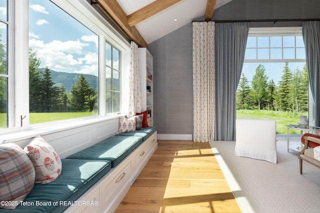5025 Shoshone Dr, Wilson, WY 83014 - living area featuring light wood finished floors and a mountain view