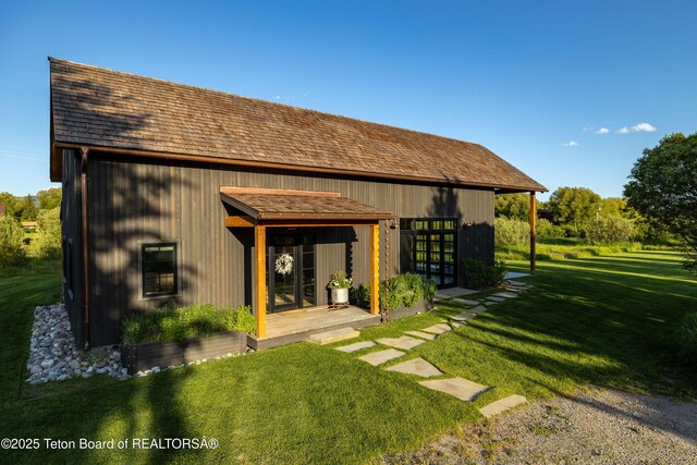 5025 Shoshone Dr, Wilson, WY 83014 - view of outdoor structure featuring french doors