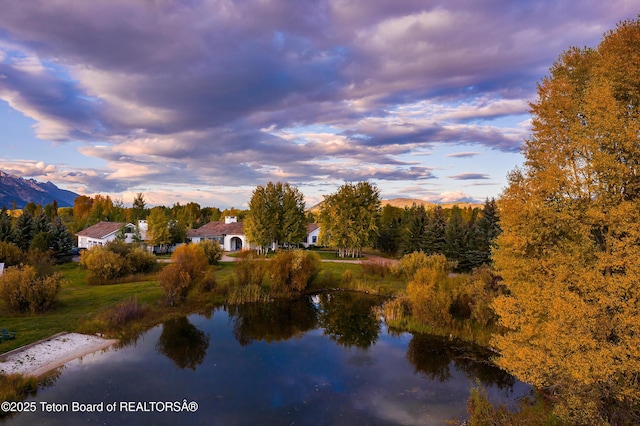 5025 Shoshone Dr, Wilson, WY 83014 - water view with a mountain backdrop