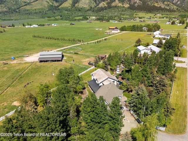 1255 Lost Crk, Thayne, WY 83127 - aerial overview of property's location with rural landscape and a pastoral area