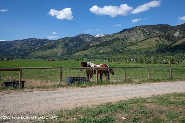1255 Lost Crk, Thayne, WY 83127 - view of mountain background featuring rural landscape and a pastoral area