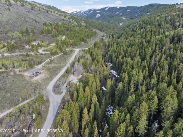 5170 Meandering Moose Dr, Victor, ID 83455 - aerial view of property's location with a mountain backdrop and a forest
