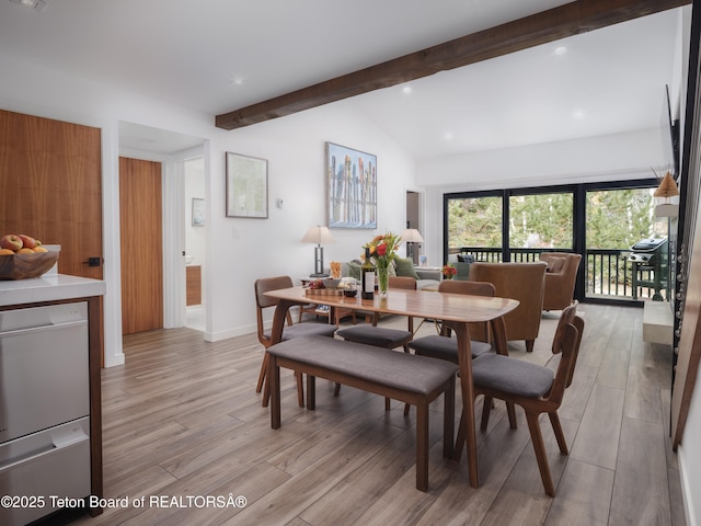 7280 N Rachel Way Unit B-7, Teton Village, WY 83025 - dining space featuring light wood-style flooring, recessed lighting, and baseboards