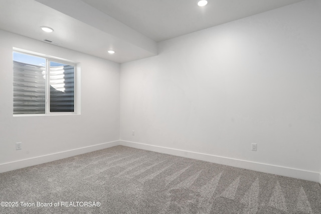 833 Booshway St, Driggs, ID 83422 - spare room featuring carpet flooring, baseboards, and recessed lighting