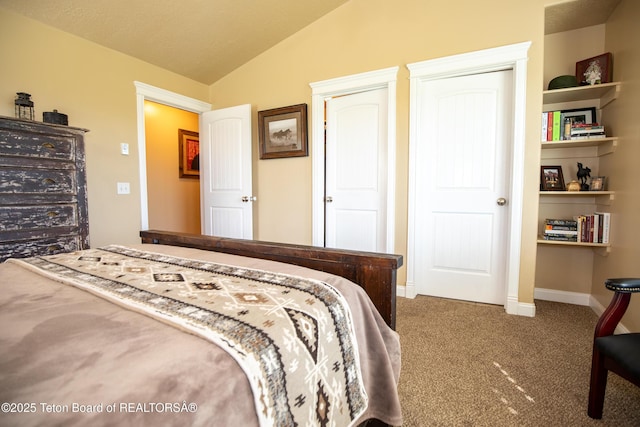 28 Brushwood Dr, Star Valley Ranch, WY 83127 - carpeted bedroom featuring lofted ceiling and baseboards